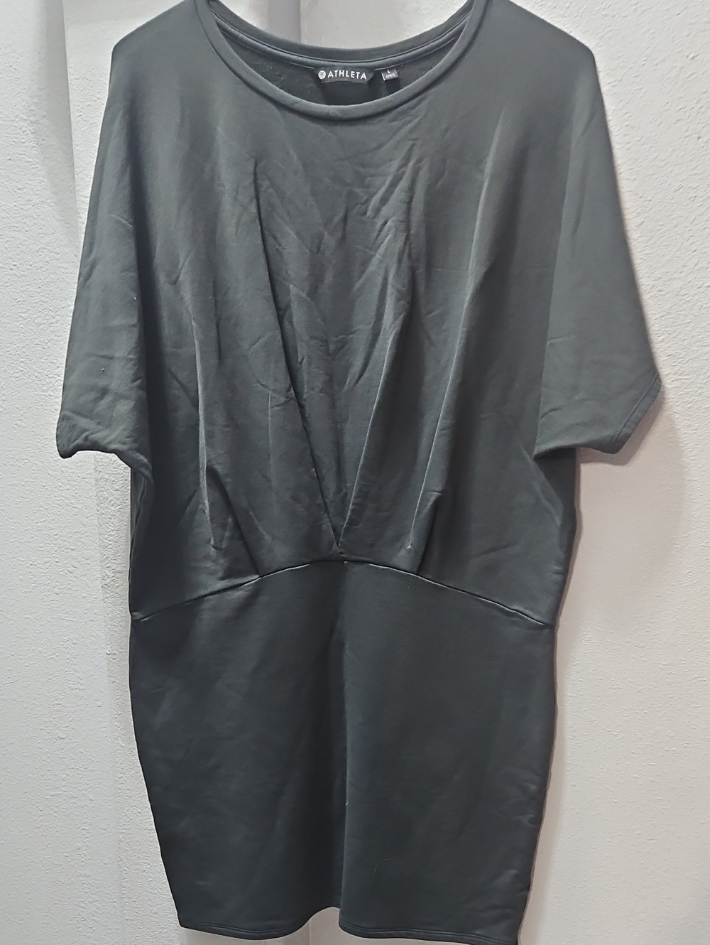 Athleta Pronto Pleated Dress Black Short Sleeve Dress - Picture 3 of 4